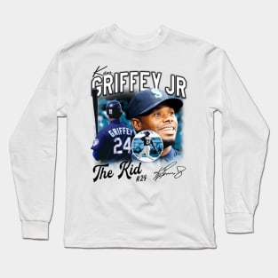 Ken Griffey Jr The Kid Basketball Legend Signature Vintage Retro 80s 90s Bootleg Rap Style Long Sleeve T-Shirt